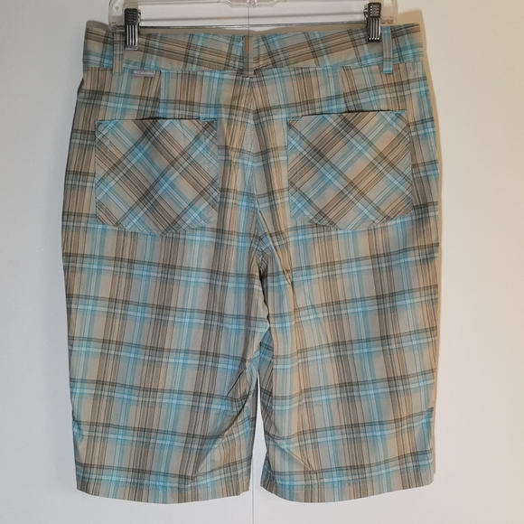 COLUMBIA | Plaid Bermuda Shorts, Light Blue/Tan - Picture 2 of 4